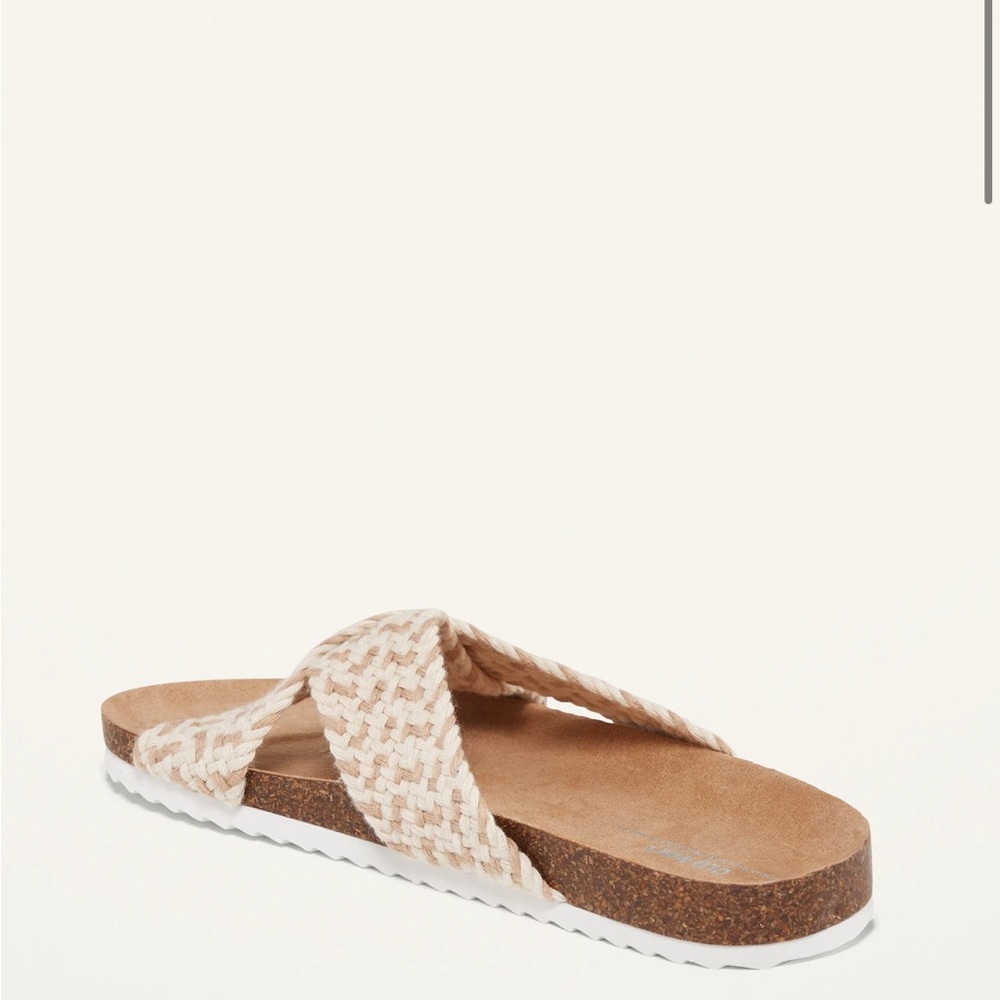 🆕 RESERVED FB Old Navy Girls Woven-Textured Criss-Cross Slide Sandals 1Y - Picture 3 of 12